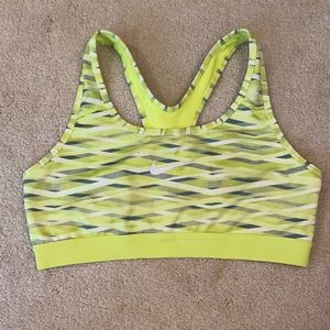 Nike Sports Neon Yellow Bra Sz M